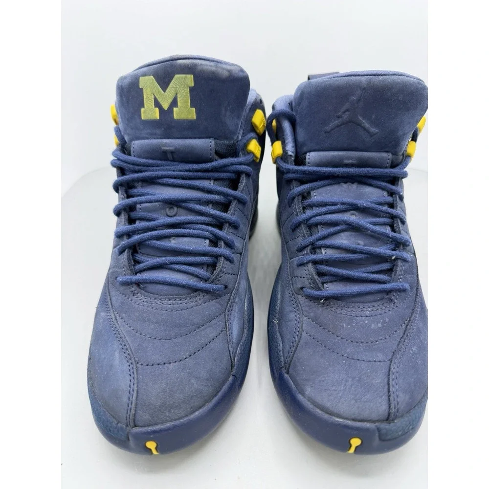Nike Air Jordan 12 Retro Michigan BQ3180-407 Blue Yellow Mens Size 9